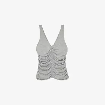 Жилет Reiss с рюшами из стрейч-джерси, серый