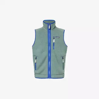 Жилет retro pile из переработанного полиэстера с высоким воротником Patagonia, зеленый