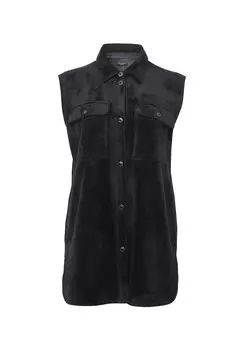 Жилет-рубашка Классический жилет-рубашка в простом стиле VIA APPIA -DUE-, черный