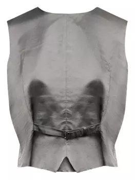 Жилет с атласной отделкой MM6 Maison Margiela, серый