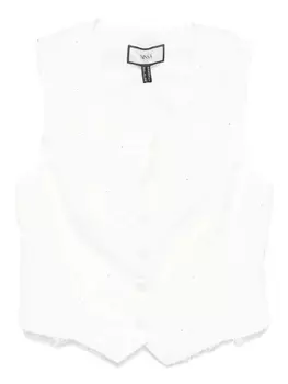 Жилет с бахромой NISSA, белый