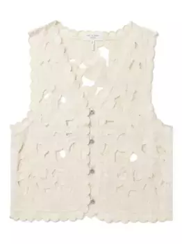 Жилет с цветочной вышивкой rag & bone, нейтральный