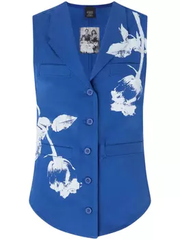 Жилет с цветочным принтом PINKO, синий