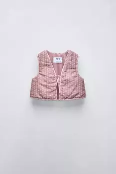 Жилет с цветочным рисунком ZARA, розовый