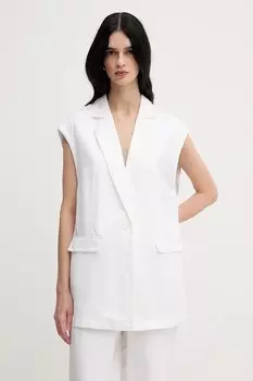 Жилет с добавлением льна Marc Aurel, белый