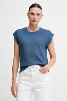 Жилет с добавлением льна United Colors Of Benetton, синий