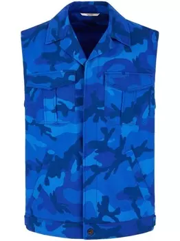 Жилет с камуфляжным принтом Valentino Garavani, синий