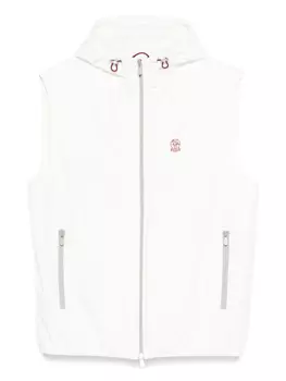 Жилет с капюшоном Brunello Cucinelli, белый