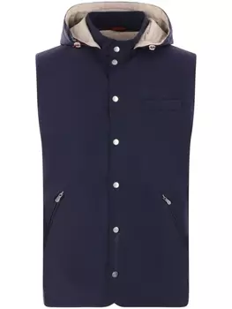 Жилет с капюшоном Brunello Cucinelli, синий