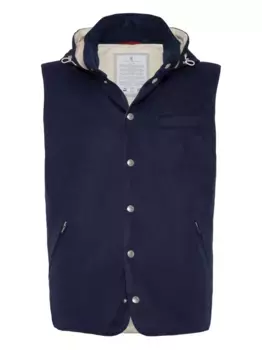 Жилет с капюшоном Brunello Cucinelli, синий
