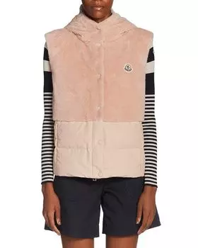 Жилет с капюшоном Floy Mixed Media Moncler, розовый