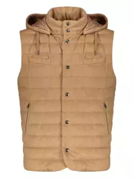 Жилет с капюшоном Herno, коричневый