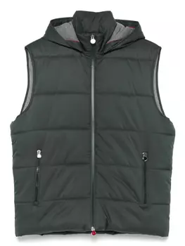 Жилет с капюшоном Kiton, зеленый