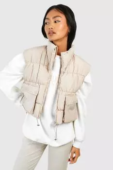 Жилет с карманами Boohoo, серый