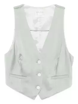 Жилет с карманом на пуговицах Forte Forte, зеленый