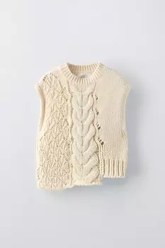 Жилет с клещами ZARA, экрю