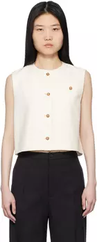 Жилет с круглым вырезом цвета «Off-White» Loulou Studio