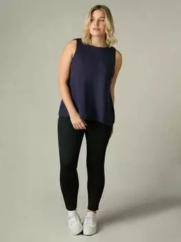 Жилет с круглым вырезом из хлопчатобумажной ткани Live Unlimited, темно-синий