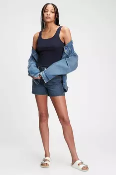 Жилет с круглым вырезом в рубчик Gap, синий