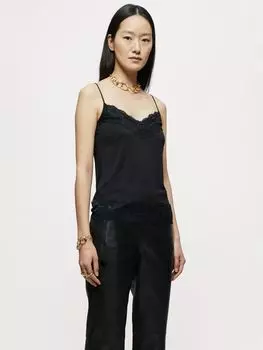 Жилет с кружевной отделкой Jigsaw Modal, черный