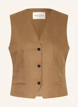 Жилет с льном Marc O'Polo, коричневый