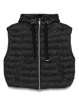 Жилет с люрексом Herno, черный