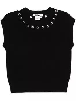 Жилет с люверсами DKNY, черный