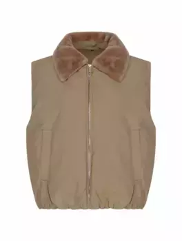 Жилет с мехом Nanushka, бежевый