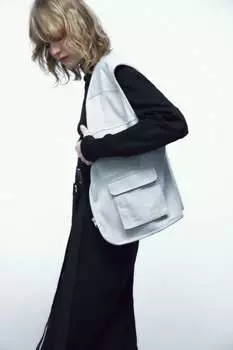 Жилет с множеством карманов ZARA, серый