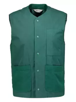 Жилет с накладными карманами на кнопках ASPESI, зеленый