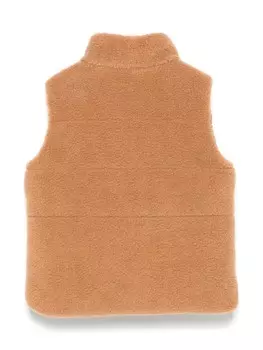 Жилет с нашивкой-логотипом Moncler Enfant, коричневый