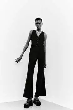 Жилет с открытой спиной ZARA, черный