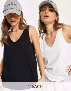 Жилет с овальным вырезом ASOS из хлопка, набор из 2 штук SAVE - MULTI