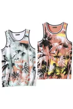 Жилет с пальмовым принтом, набор из 2 шт. Atlas for Men, белый