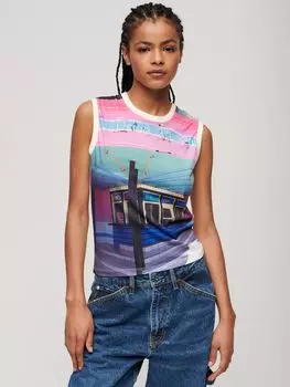 Жилет с принтом "Drive In" Superdry, мульти