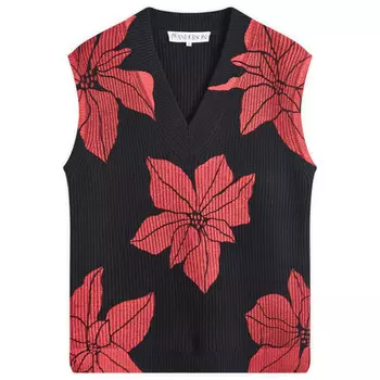 Жилет с принтом и V-образным вырезом Jw Anderson, черный