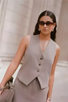 Жилет с пуговицами на заказ Next, коричневый