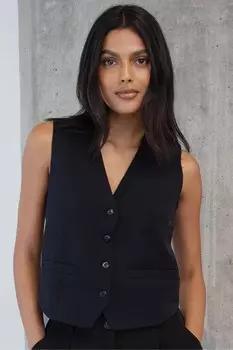 Жилет с пуговицами спереди Threadbare, черный