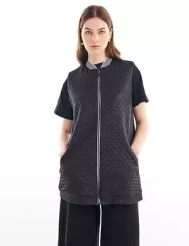 Жилет с ребристой молнией, черный Kayra