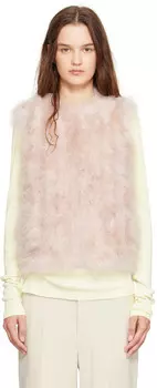 Жилет с розовыми перьями Yves Salomon