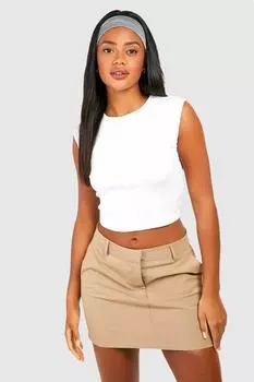 Жилет с рукавами basic rib Boohoo, белый