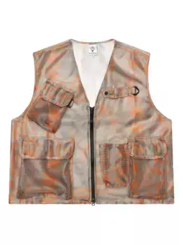 Жилет с сетчатым рисунком и карманами SOUTH2 WEST8, серый