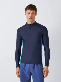 Жилет с сыпью на шее на молнии с длинным рукавом John Lewis, темно-синий