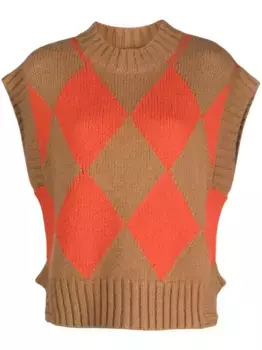 Жилет с узором аргайл La DoubleJ, нейтральный