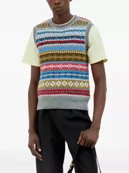 Жилет с узором Wales Bonner, серый