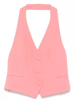 Жилет с вырезом халтер Patrizia Pepe, розовый