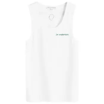 Жилет с вышитым логотипом на груди Jw Anderson, белый