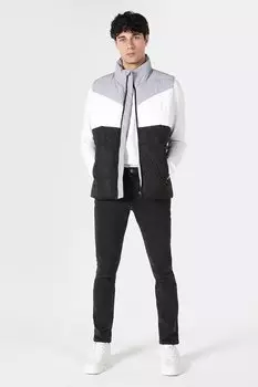 Жилет с высоким воротником и узором в стиле колор-блок Colin'S, черный