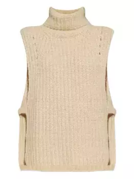 Жилет с высоким воротом в рубчик ISABEL MARANT, нейтральный