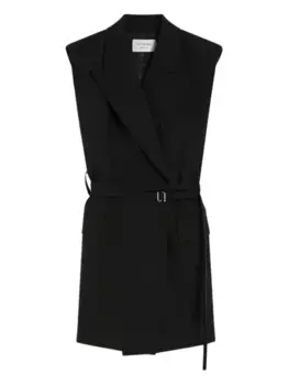 Жилет с заостренным воротником SPORTMAX, черный